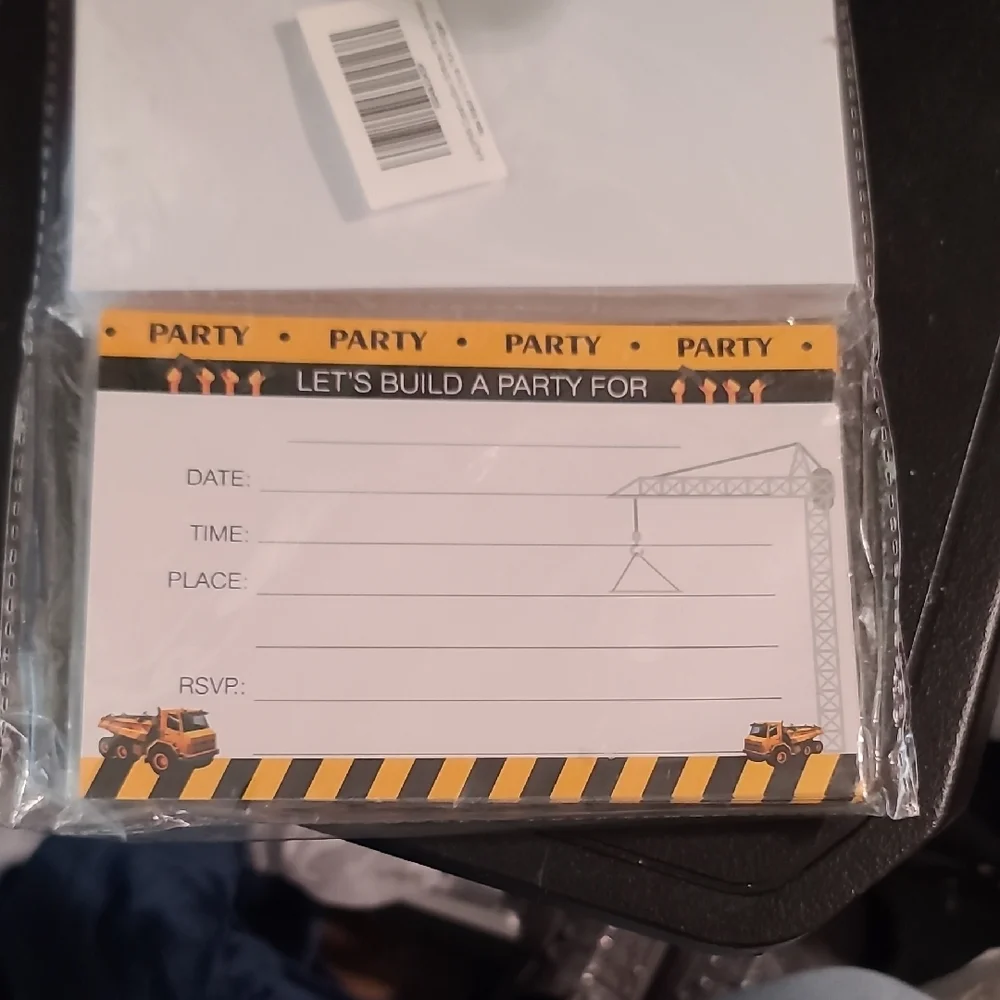 Construction Theme Party Invitations (X)
